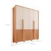 Guarda-Roupa Solteiro Francis Ripado 6 Portas 4 Gavetas Freijó e Off White