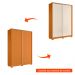 Guarda-Roupa Solteiro Frizatto Flex 2 Portas 3 Gavetas Cinamomo e Off White