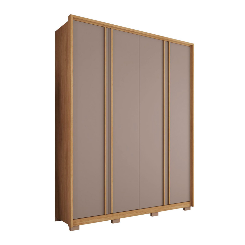 Guarda-Roupa Solteiro Gladiador 4 Portas 3 Gavetas Buriti e Fendi