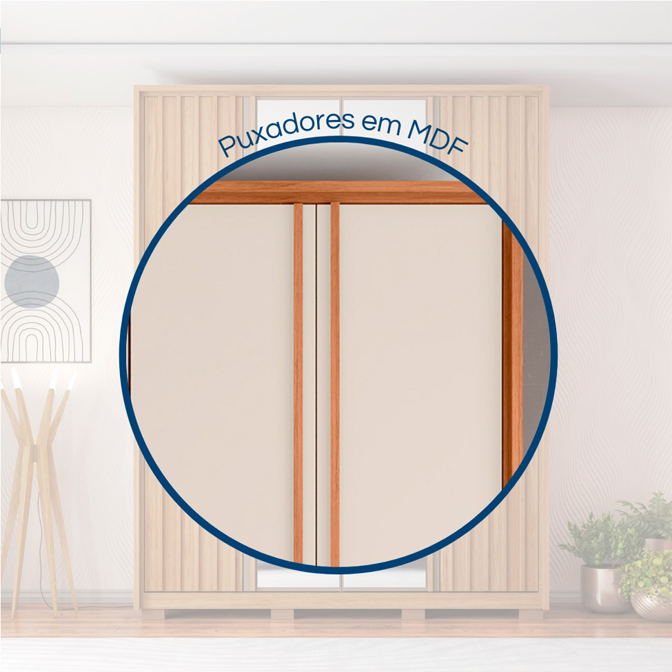 Guarda-Roupa Solteiro Gladiador 4 Portas 3 Gavetas Freijó e Off White