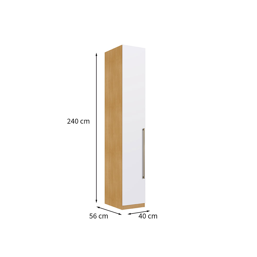Guarda-Roupa Solteiro Infinity 1 Porta Savana e Branco