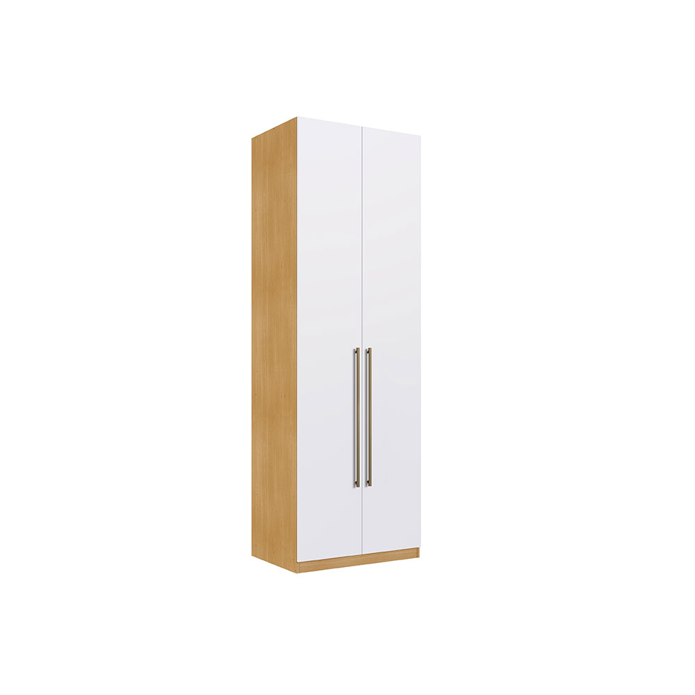 Guarda-Roupa Solteiro Infinity com Cabideiros 2 PT Savana e Branco