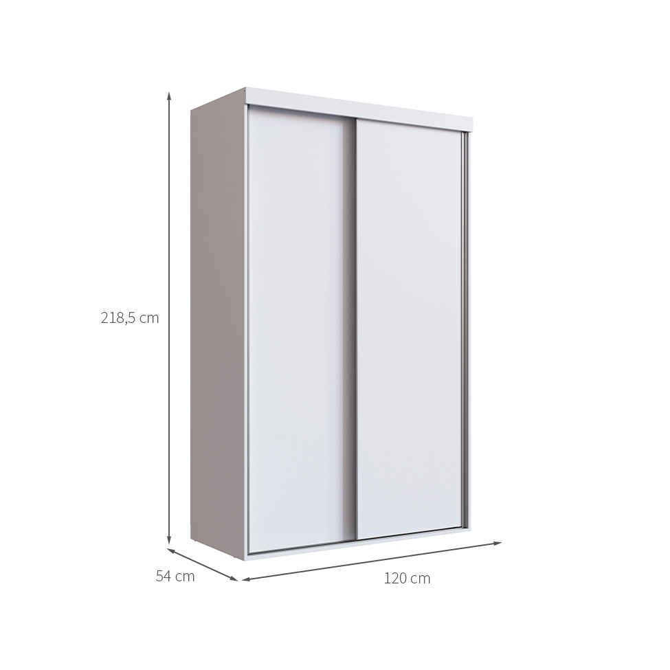 Guarda-Roupa Solteiro Khaterine 2 Portas 2 Gavetas Branco