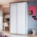 Guarda-Roupa Solteiro Khaterine 2 Portas 2 Gavetas Branco
