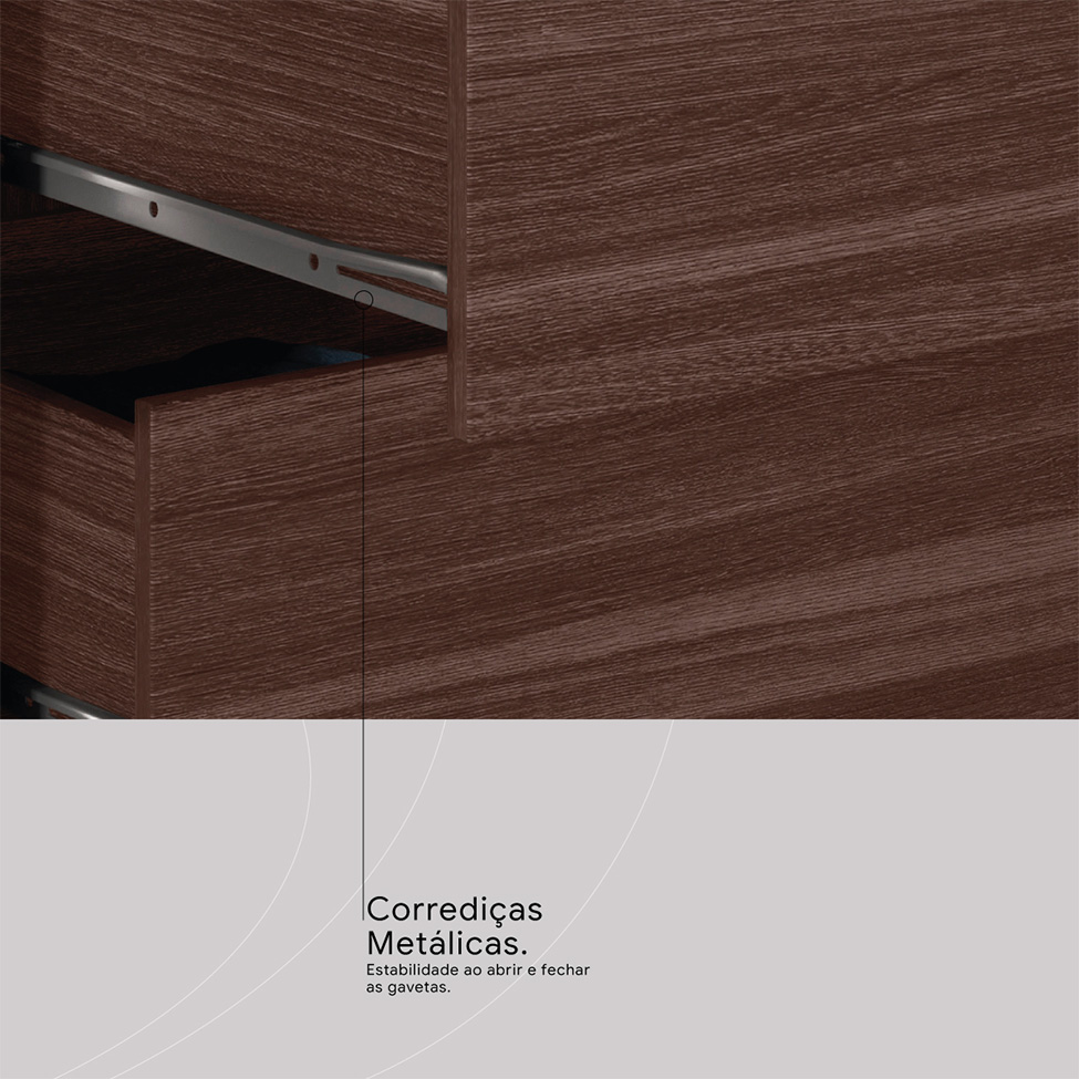 Guarda-Roupa Solteiro Lótus 4 Portas 2 Gavetas Café