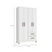 Guarda-Roupa Solteiro Lisboa 4 Portas 2 Gavetas Branco