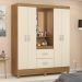 Guarda-Roupa Solteiro Lord 4 Portas 2 Gavetas Amêndola e Off White
