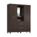 Guarda-Roupa Solteiro Lord 4 Portas 2 Gavetas Café