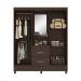 Guarda-Roupa Solteiro Lord 4 Portas 2 Gavetas Café