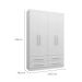 Guarda-Roupa Solteiro Majestic 4 Portas 4 Gavetas Branco