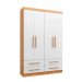 Guarda-Roupa Solteiro Majestic 4 Portas 4 Gavetas Off White e Freijó