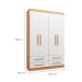 Guarda-Roupa Solteiro Majestic 4 Portas 4 Gavetas Off White e Freijó
