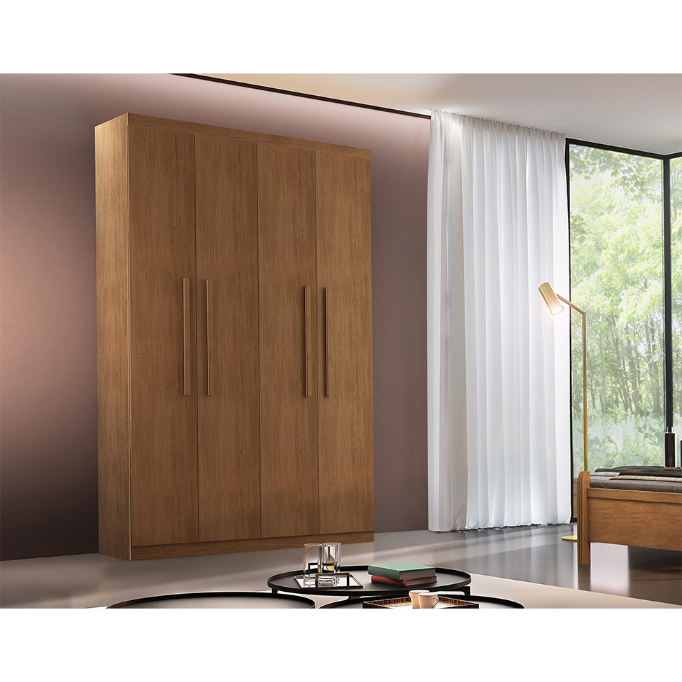 Guarda-Roupa Solteiro Malibu 4 PT 2 GV Imbuia