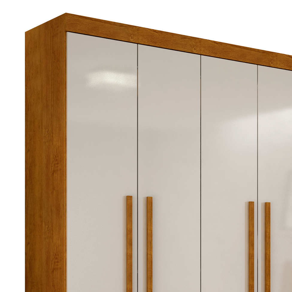 Guarda-Roupa Solteiro Malibu 4 PT Imbuia e Off White