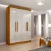 Guarda-Roupa Solteiro Malibu 4 PT Imbuia e Off White