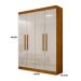 Guarda-Roupa Solteiro Malibu 4 PT Imbuia e Off White