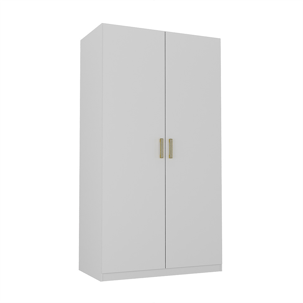 Guarda-Roupa Solteiro Marsala 2 Portas 3 Gavetas Branco