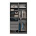 Guarda-Roupa Solteiro Marsala 2 Portas 3 Gavetas Cinza