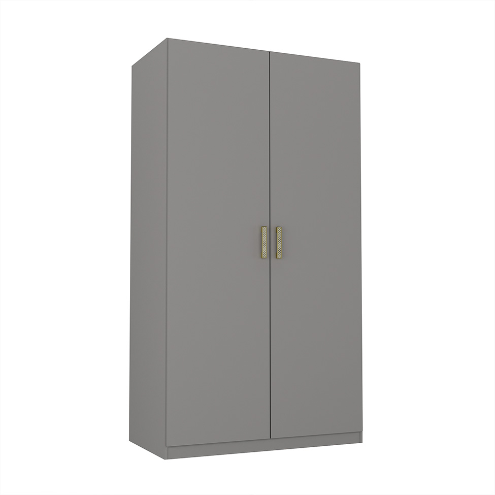 Guarda-Roupa Solteiro Marsala 2 Portas 3 Gavetas Cinza