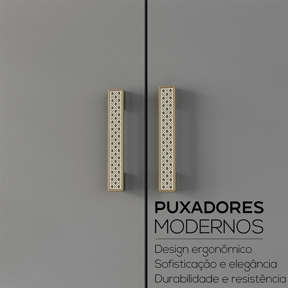 Guarda-Roupa Solteiro Marsala 2 Portas 3 Gavetas Cinza