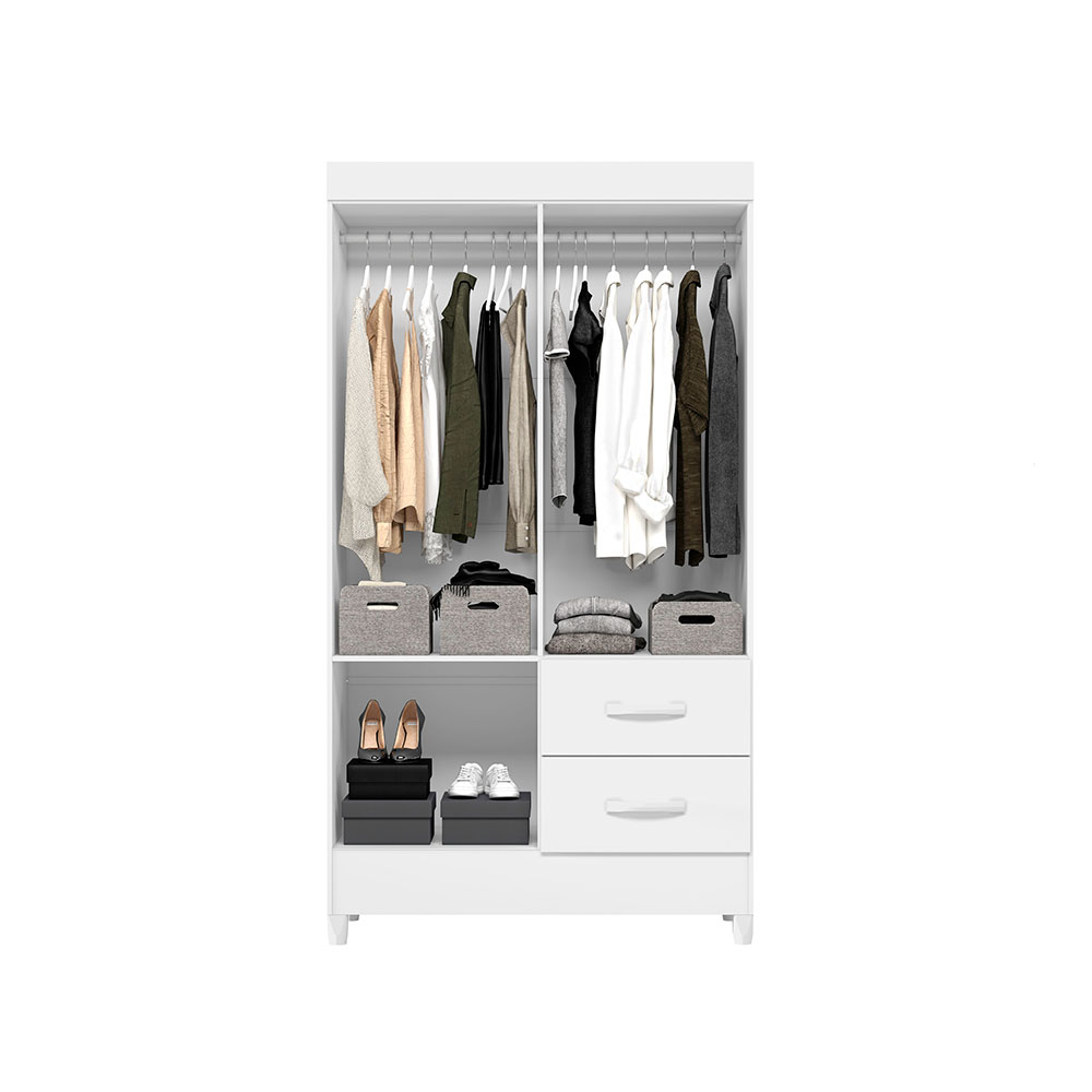 Guarda-Roupa Solteiro Mobi Flex 4 Portas 2 Gavetas Branco