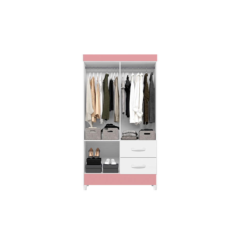 Guarda-Roupa Solteiro Mobi Flex 4 Portas 2 Gavetas Branco