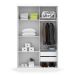 Guarda-Roupa Solteiro Modulado Gênova 2 Portas 2 Gavetas Branco