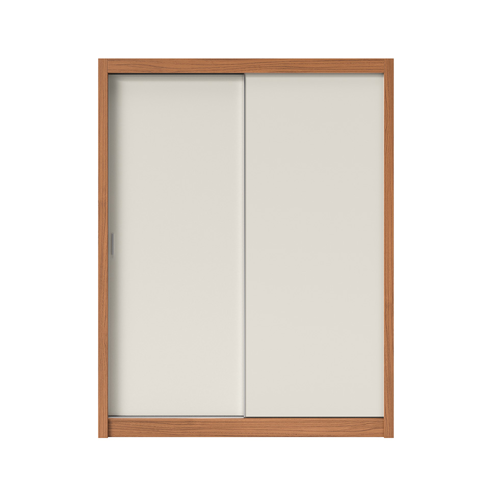Guarda-Roupa Solteiro Montclair Flex 2 Portas 4 Gavetas Off White e Canela
