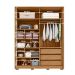 Guarda-Roupa Solteiro New Apollo Ripado 4 Portas 3 Gavetas Buriti e Fendi