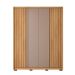 Guarda-Roupa Solteiro New Apollo Ripado 4 Portas 3 Gavetas Buriti e Fendi