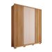 Guarda-Roupa Solteiro New Apollo Ripado 4 Portas 3 Gavetas Buriti e Off White