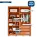 Guarda-Roupa Solteiro New Apollo Ripado 4 Portas 3 Gavetas Freijó e Off White