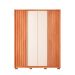 Guarda-Roupa Solteiro New Apollo Ripado 4 Portas 3 Gavetas Freijó e Off White