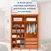 Guarda-Roupa Solteiro New Apollo Ripado 4 Portas 3 Gavetas Freijó e Off White