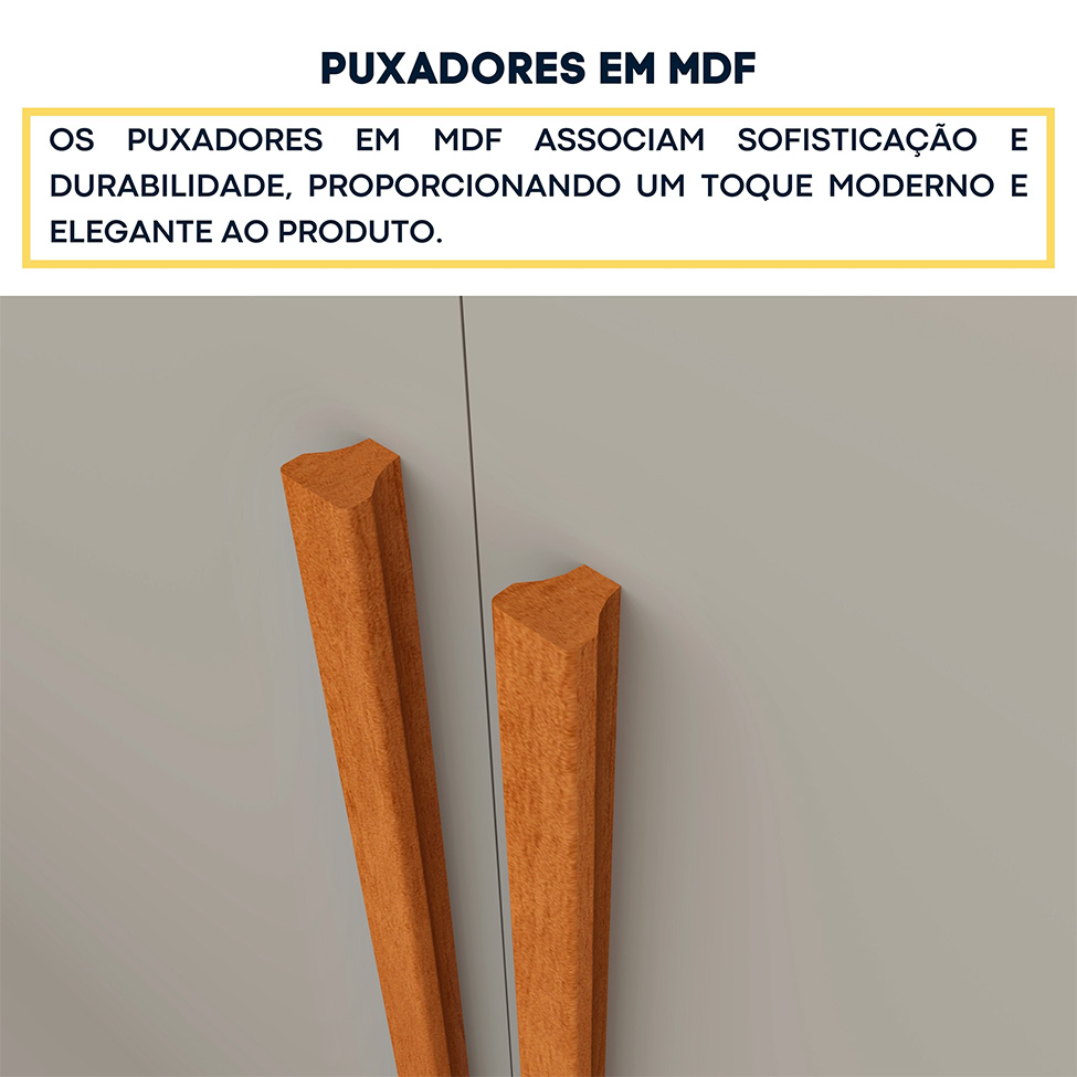 Guarda-Roupa Solteiro Oregon I 4 Portas 2 Gavetas Cinamomo e Off White