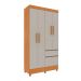 Guarda-Roupa Solteiro Oregon II 4 Portas 2 Gavetas Cinamomo e Off White