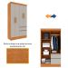 Guarda-Roupa Solteiro Oregon II 4 Portas 2 Gavetas Cinamomo e Off White