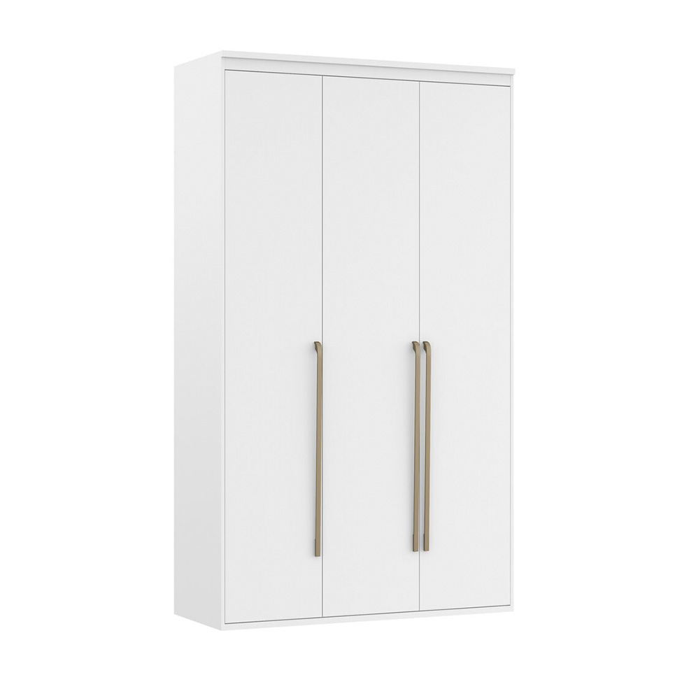 Guarda-Roupa Solteiro Originale 3 Portas 3 Gavetas Branco 134 cm