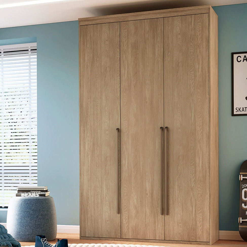 Guarda-Roupa Solteiro Originale 3 Portas 3 Gavetas Carvalho 134 cm