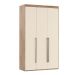 Guarda-Roupa Solteiro Originale 3 Portas 3 Gavetas Carvalho e Off White 134 cm