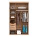 Guarda-Roupa Solteiro Originale 3 Portas 3 Gavetas Carvalho e Off White 134 cm