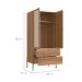 Guarda-Roupa Solteiro Oslo 2 Portas 2 Gavetas Hanover e Roble