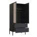 Guarda-Roupa Solteiro Oslo 2 Portas 2 Gavetas Preto