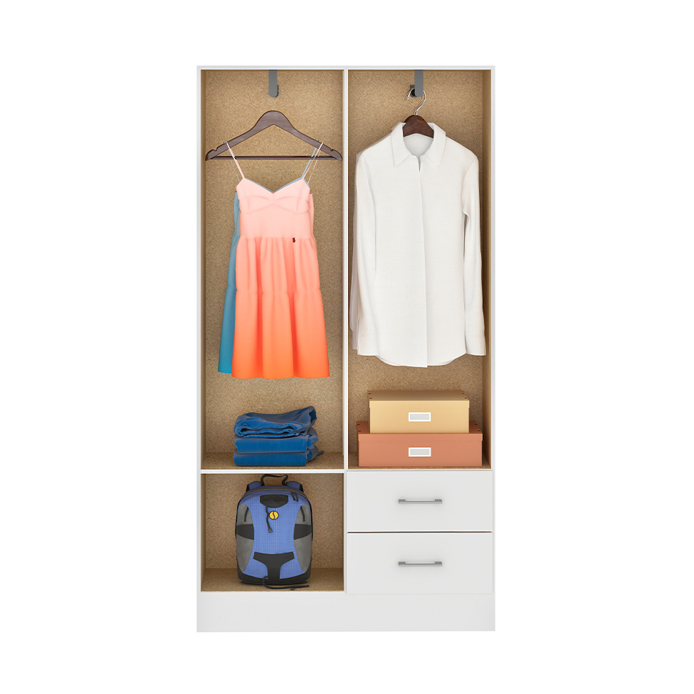 Guarda-Roupa Solteiro Panamá 4 Portas 2 Gavetas Branco