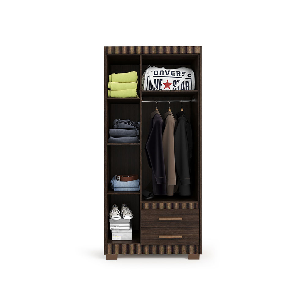 Guarda-Roupa Solteiro Primacy 3 Portas 2 Gavetas Capuccino Wood