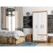 Guarda-Roupa Solteiro Primacy 3 Portas 2 Gavetas Freijó Wood e Off White