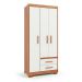 Guarda-Roupa Solteiro Primacy 3 Portas 2 Gavetas Freijó Wood e Off White