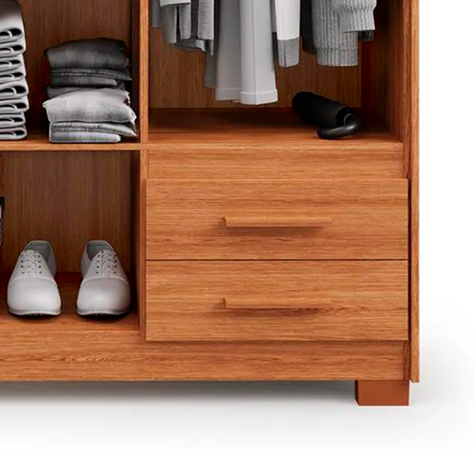 Guarda-Roupa Solteiro Primacy 4 Portas 2 Gavetas Freijó