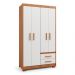 Guarda-Roupa Solteiro Primacy 4 Portas 2 Gavetas Freijó Wood e Off White