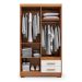 Guarda-Roupa Solteiro Primacy 4 Portas 2 Gavetas Freijó Wood e Off White